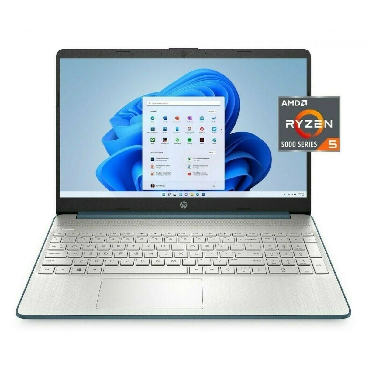 HP 15-EF2126WM 15.6" 16GB 512GB SSD AMD Ryzen™ 5 5500U 2.1GHz WIN11H, Spruce Blue (Refurbished - Excellent)