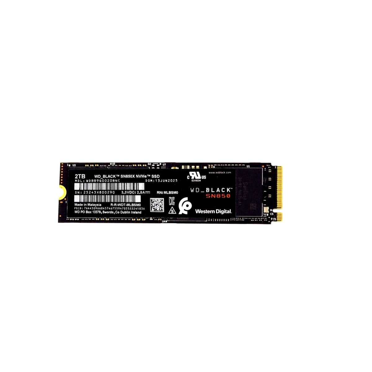 WD_BLACK SN850X 2TB M.2 PCIe 4.0 NVMe Internal Gaming Solid State Drive (WDBB9G0020BNC) (Refurbished - Excellent)