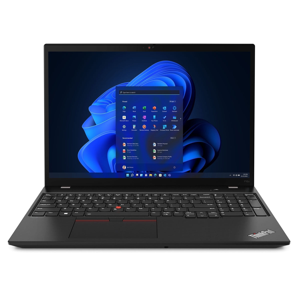 Lenovo ThinkPad P16S Gen 1 16" 16GB 512GB SSD Core™ i7-1280P 3.3GHz WIN11P, BLACK (Refurbished - Fair)