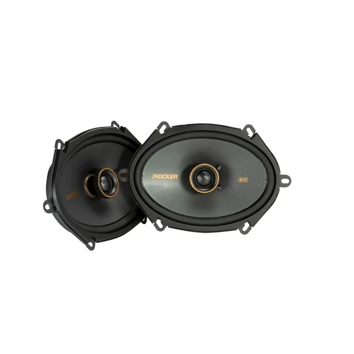 KICKER - KS Series 6" x 8" 2-Way Car Speakers with Polypropylene Cones (Pair) - Black (New, Open Box)