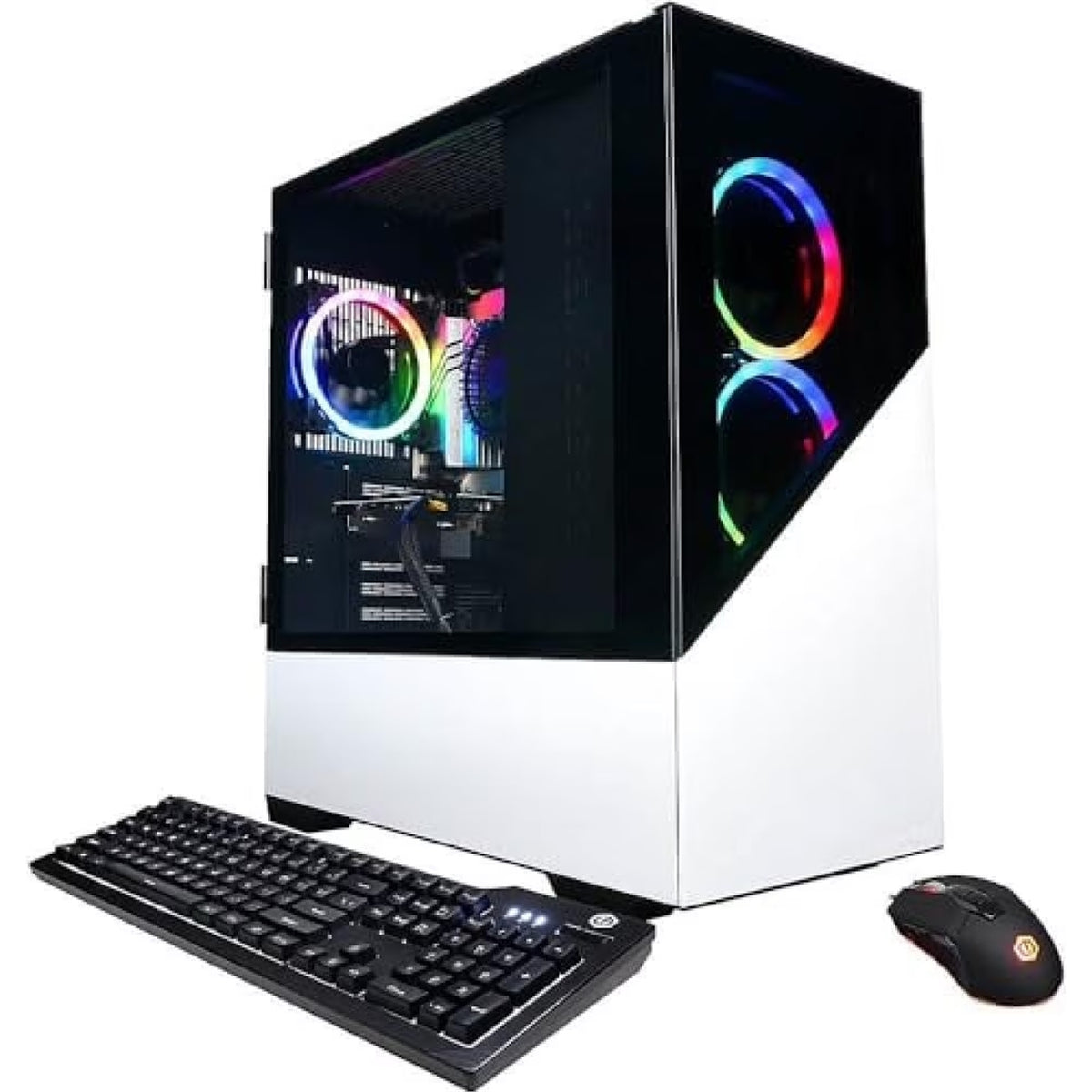 CyberPower C Series (16GB, 512GB SSD, Ryzen 5 7600, 3.80GHz) Win11H, Black/White (Refurbished - Excellent)
