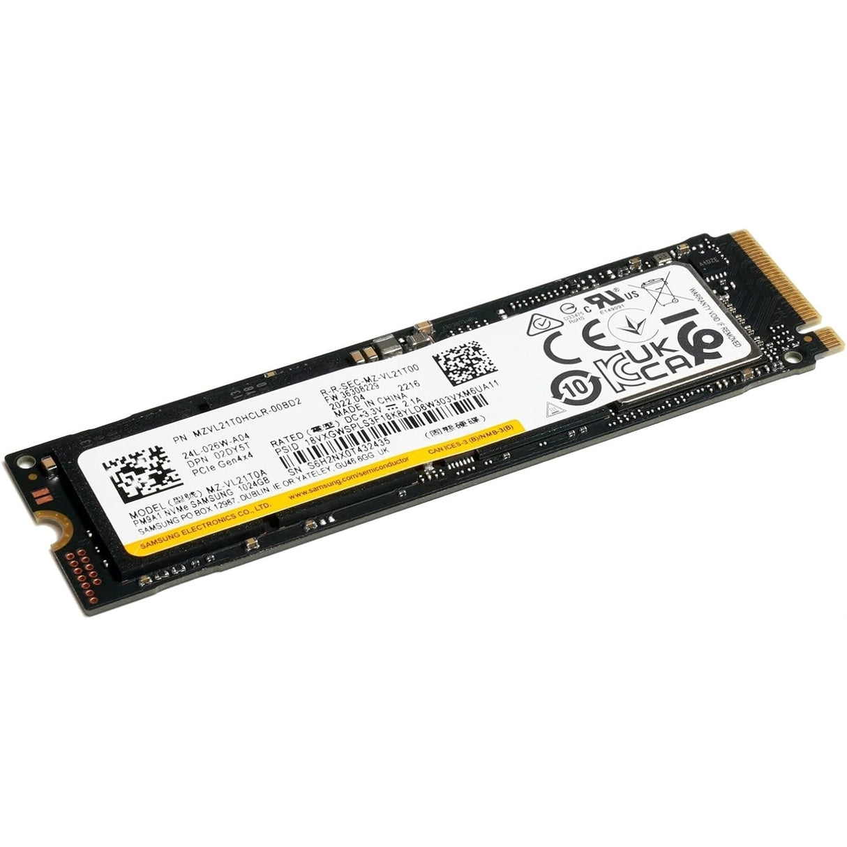 Samsung 1TB M.2 2280 NVMe PCIe 4.0 x4 SSD MZ-VL21T0A PM9A1 Solid State Drive (Refurbished - Excellent)