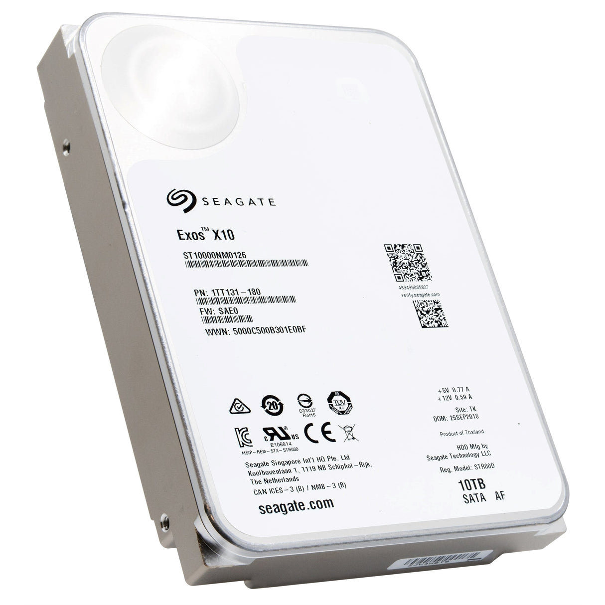 Seagate ST10000NM0126 3.5" 10TB 7200RPM SATA Hard Disk Drive (HDD), Silver (Refurbished - Excellent)