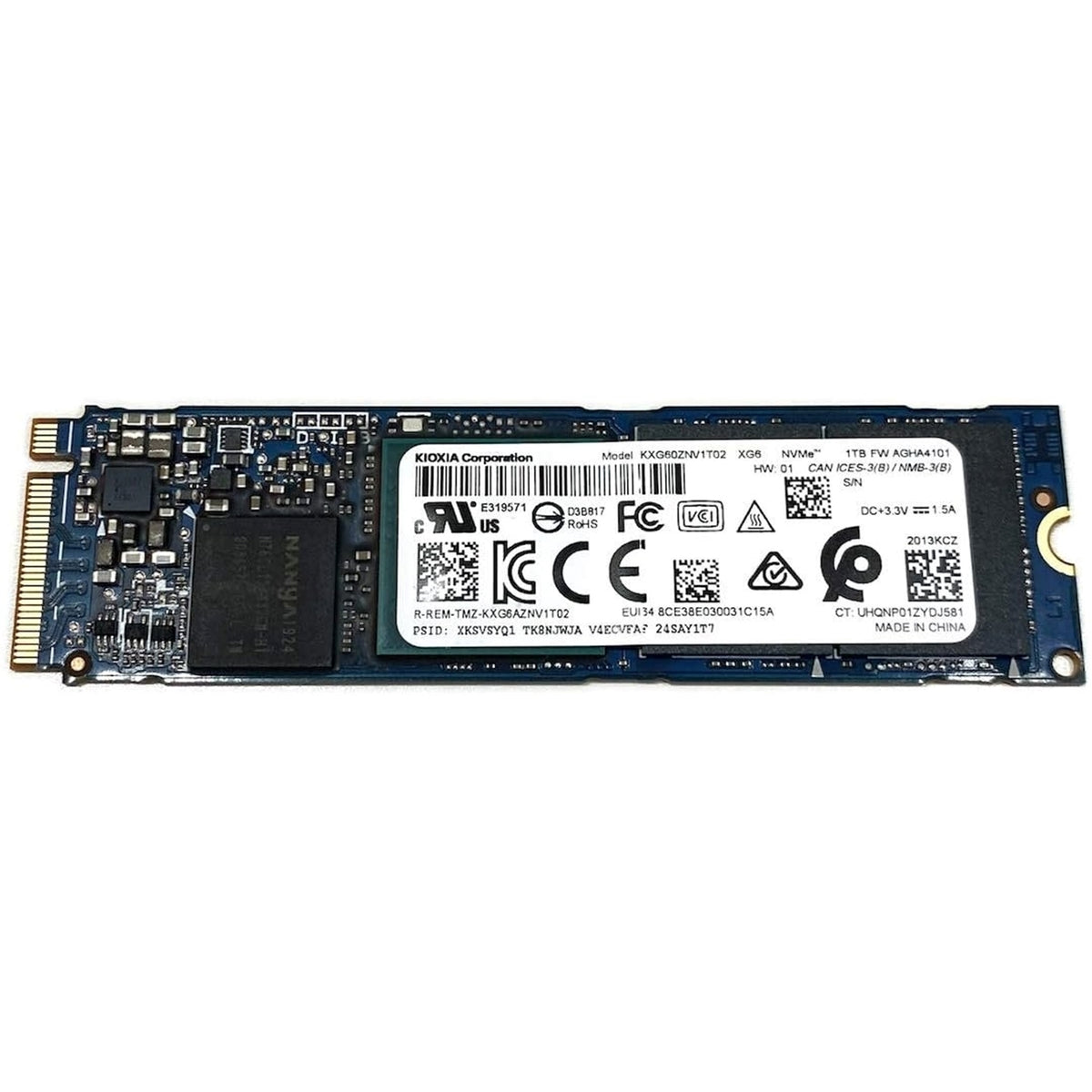 Kioxia 1TB SSD XG6 M.2 2280 PCIe Gen3 x4 NVMe KXG60ZNV1T02 Solid State Drive (Refurbished - Excellent)