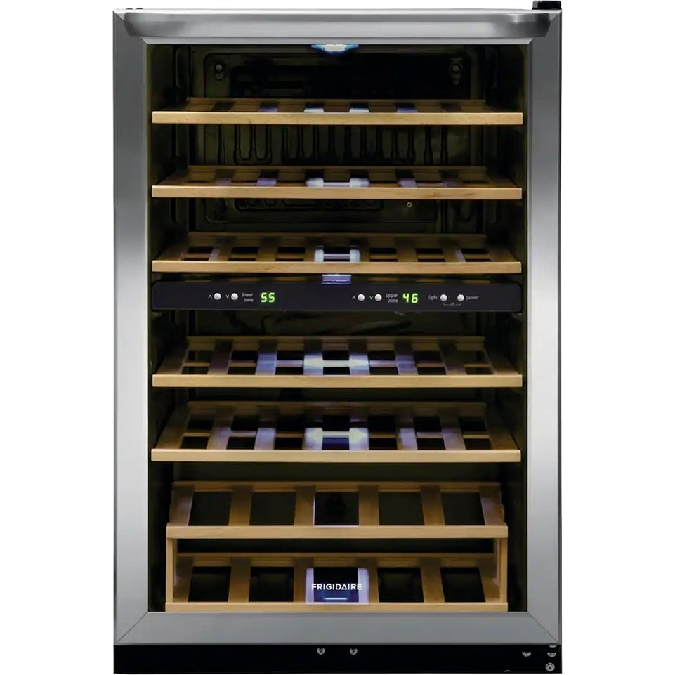 Frigidaire - 45 Bottle Two-Zone Wine Cooler - Stainless Steel (New)