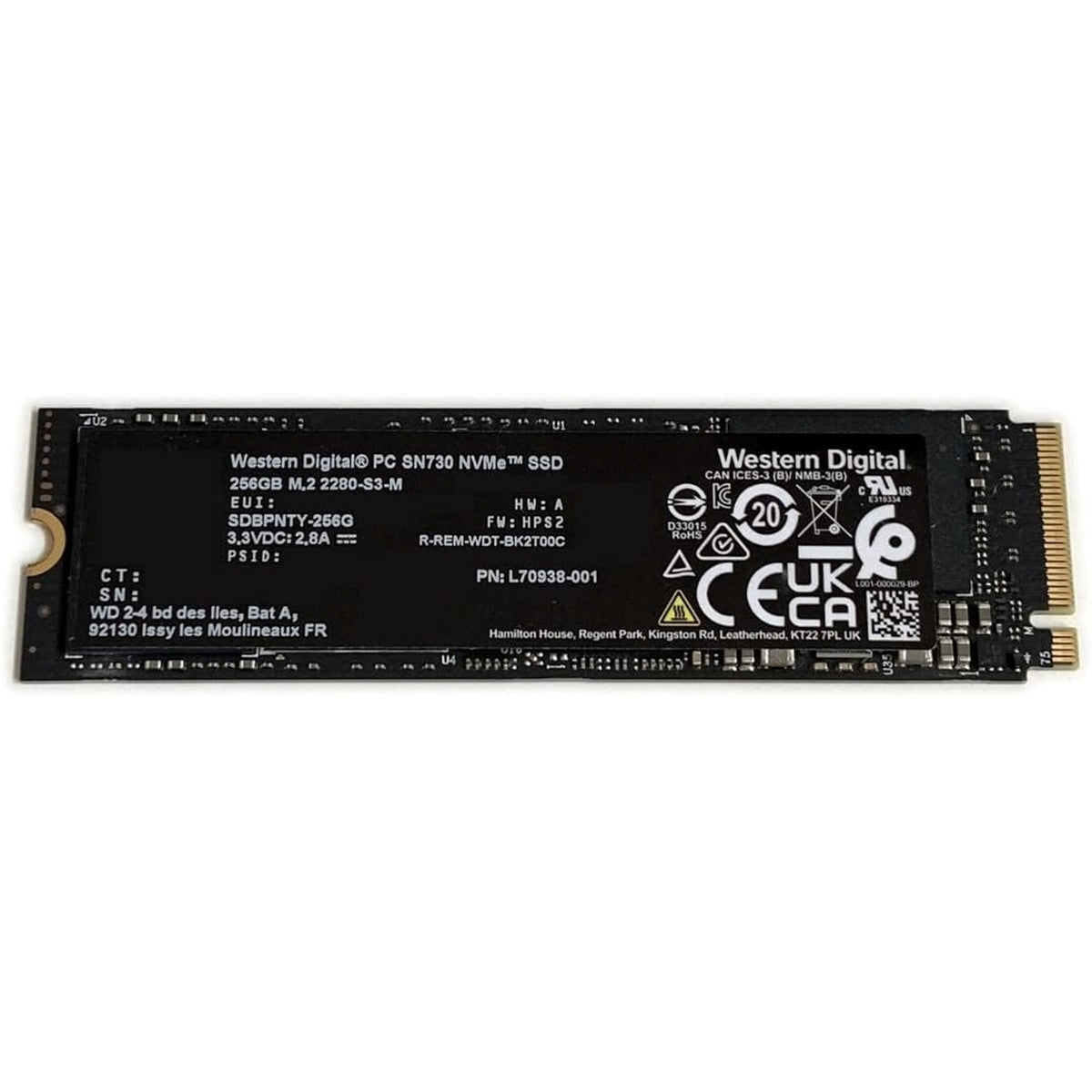 Western Digital PC SN730 1TB M.2 PCIe 3.0 NVMe Internal Solid State Drive (SDBPNTY-1T00-1006 A) (Refurbished - Excellent)