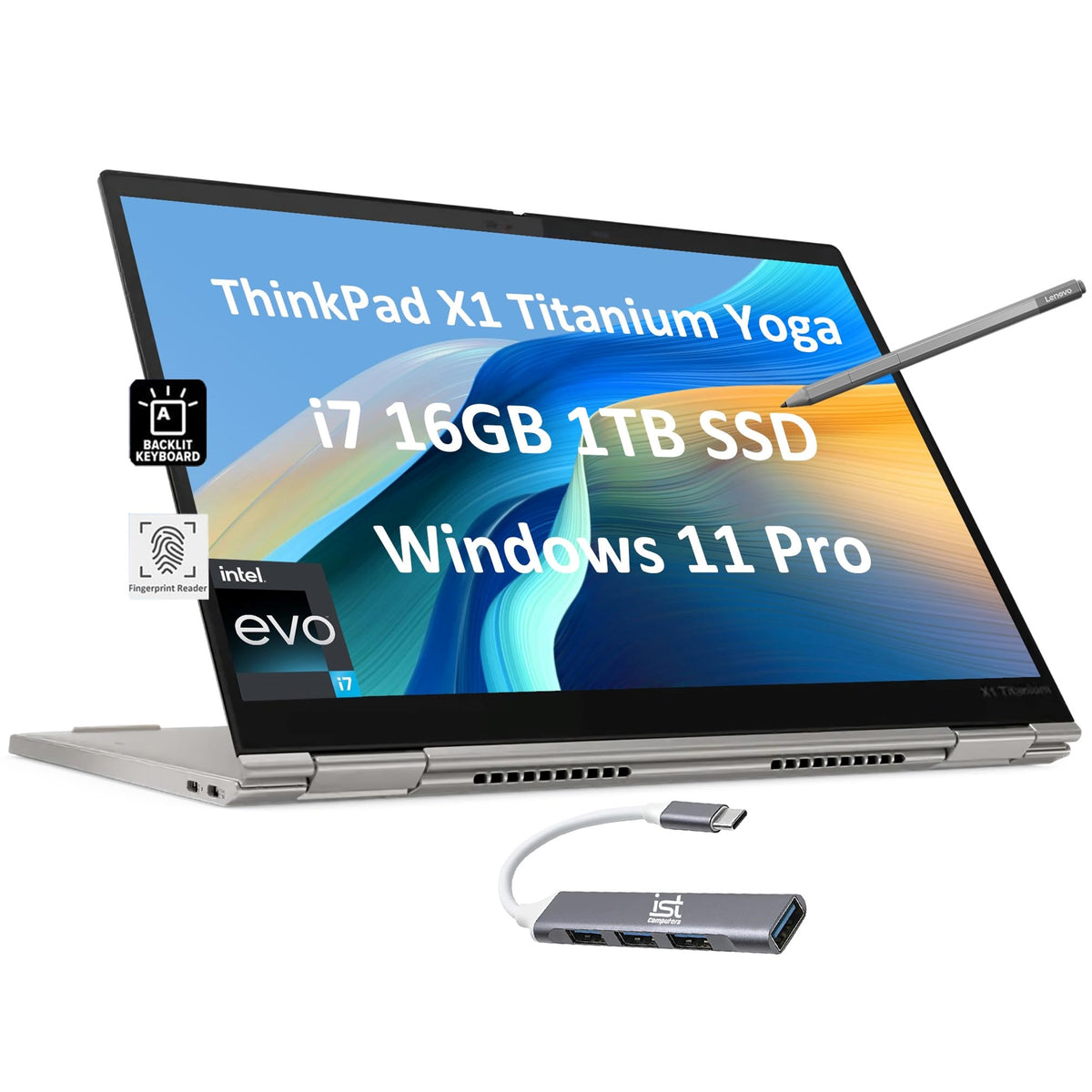 Lenovo ThinkPad X1 Titanium Gen 1 13.5" 16GB 512GB SSD Core™ i5-1130G7 1.1GHz WIN11P, Titanium (Refurbished - Fair)