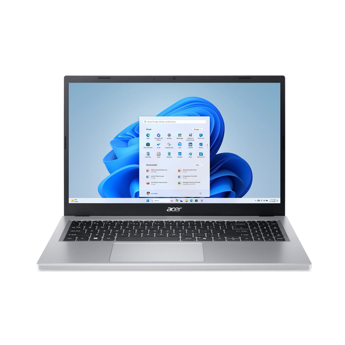 Acer Aspire Go 15 AG15-51P 15.6" 8GB 512GB SSD AMD Ryzen™ 5 7520U 4.3GHz WIN11H, Pure Silver (Refurbished - Very Good)