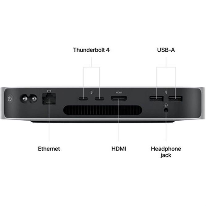 Apple Mac Mini (2023) MMFJ3LL/A 16GB 256GB SSD Apple M2 3.49GHz, Silver (Refurbished - Fair)