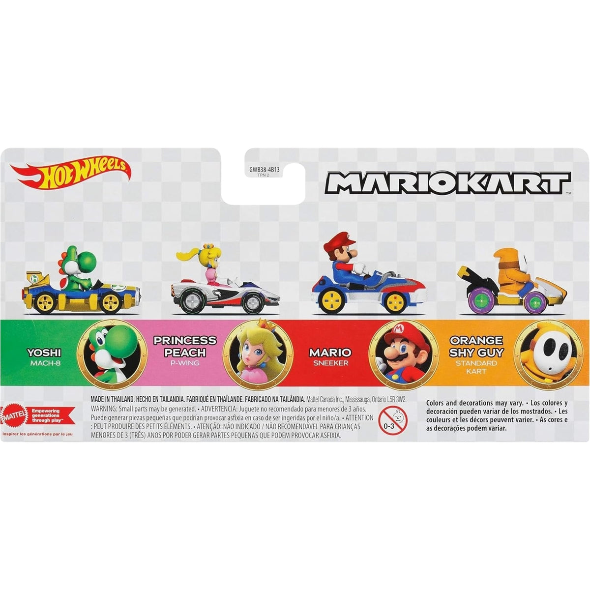 Hot Wheels Mario Kart Set of 4 Die-Cast Toy Vehicles (New)