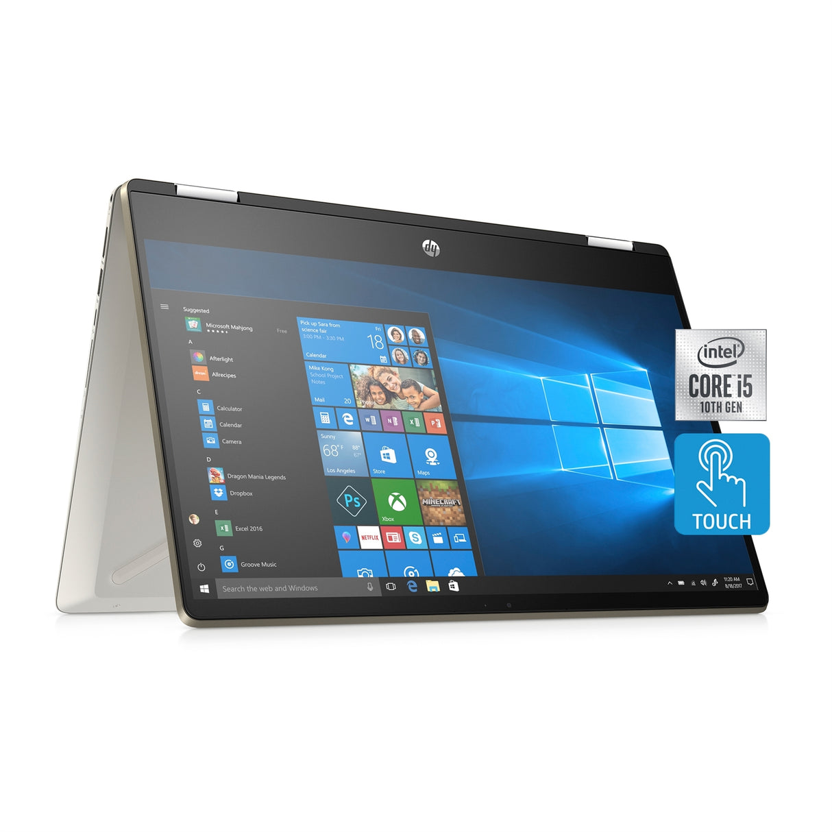HP Pavilion x360 14-DH2051WM 14" Touch 16GB 256GB SSD Core™ i5-1035G1 1.0GHz WIN11H, Natural Silver (Refurbished - Fair)