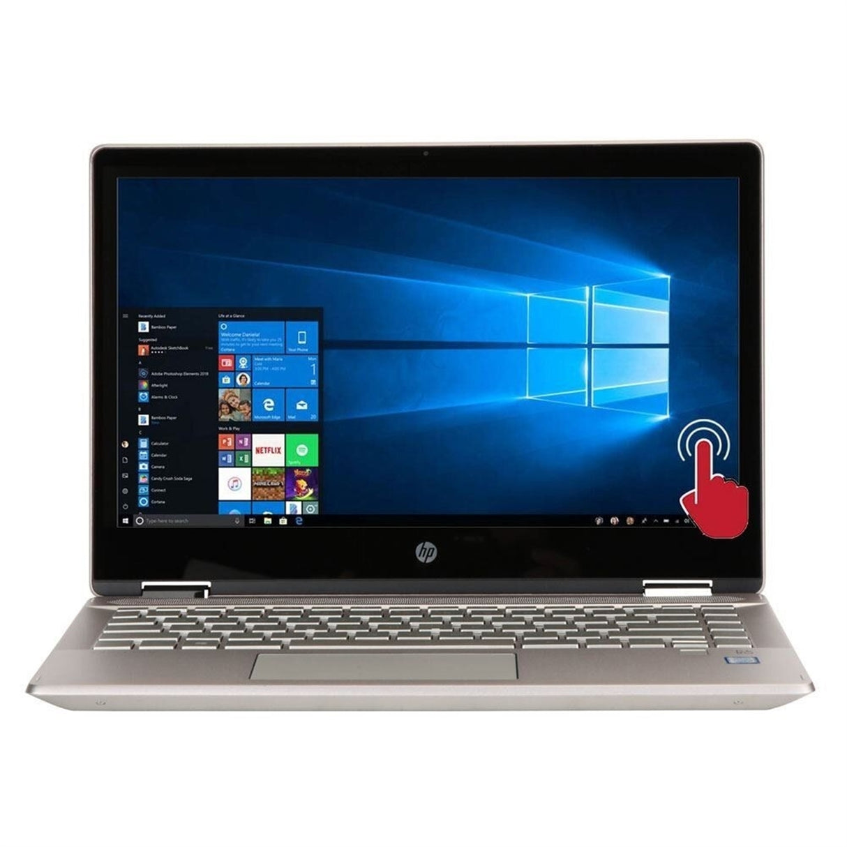 HP Pavilion x360 14m-dh1003dx 14" Touch 8GB 256GB SSD Core™ i5-10210U 1.6GHz WIN11H, Gold (Refurbished - Very Good)