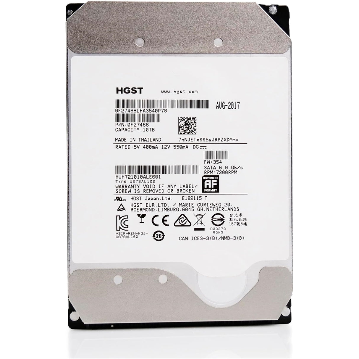 HGST WD Ultrastar DC HC510 10TB 7200RPM SATA 6Gb/s 3.5" SED Hard Drive - HUH721010ALE601 (Refurbished - Excellent)
