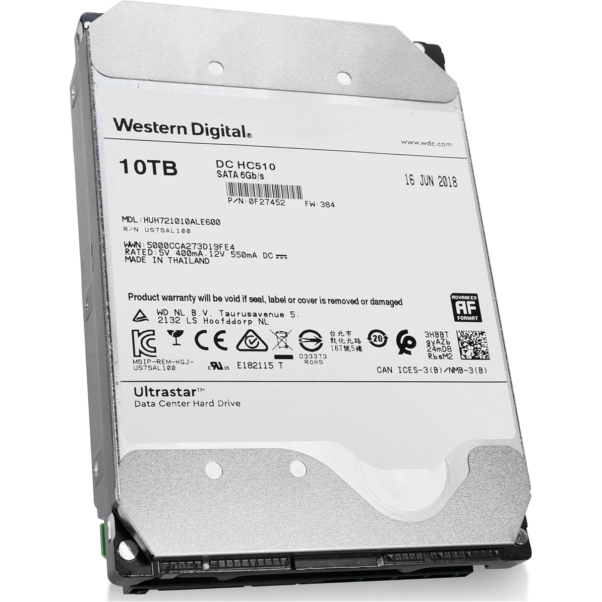 HGST HUH721010ALE600 3.5" 10TB 7200RPM SATA Hard Disk Drive (HDD), Silver (Refurbished - Excellent)