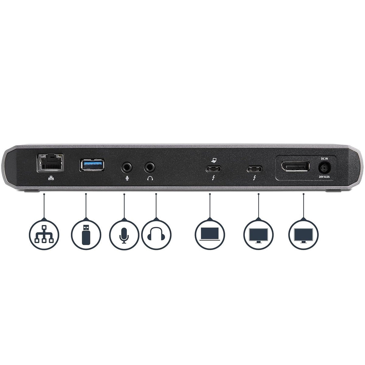 StarTech Thunderbolt 3 Dock, Dual 4K 60Hz DP, 85W PD, 3x USB, GbE (New)