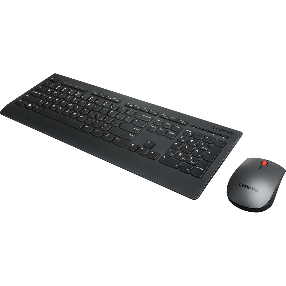 Lenovo Professional Wireless Keyboard and Mouse Combo, 2.4 GHz USB Wireless Receiver, Black (New)