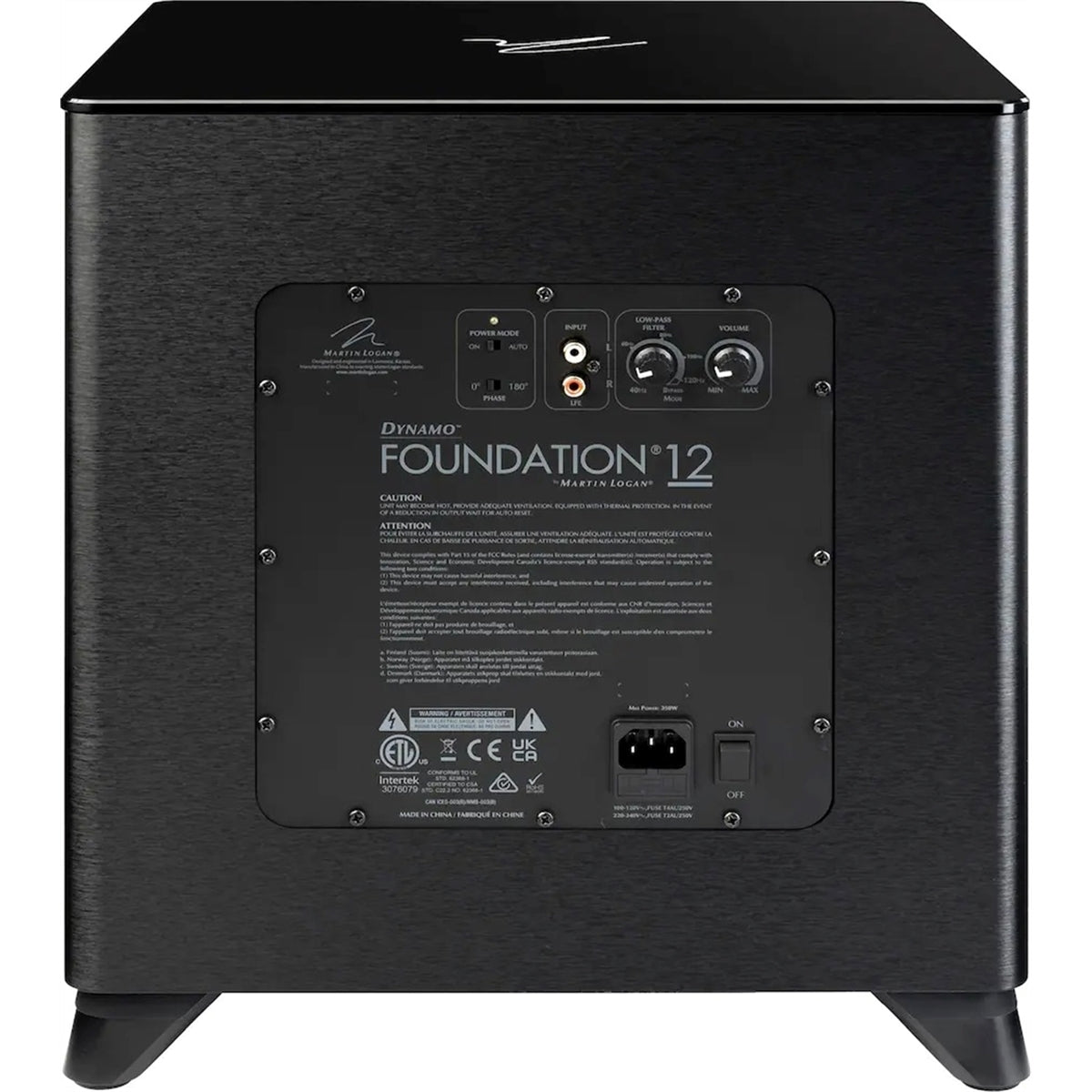 MartinLogan Dynamo Foundation, 2” Sealed, Powered Subwoofer - Brushed Black (Refurbished - Excellent)