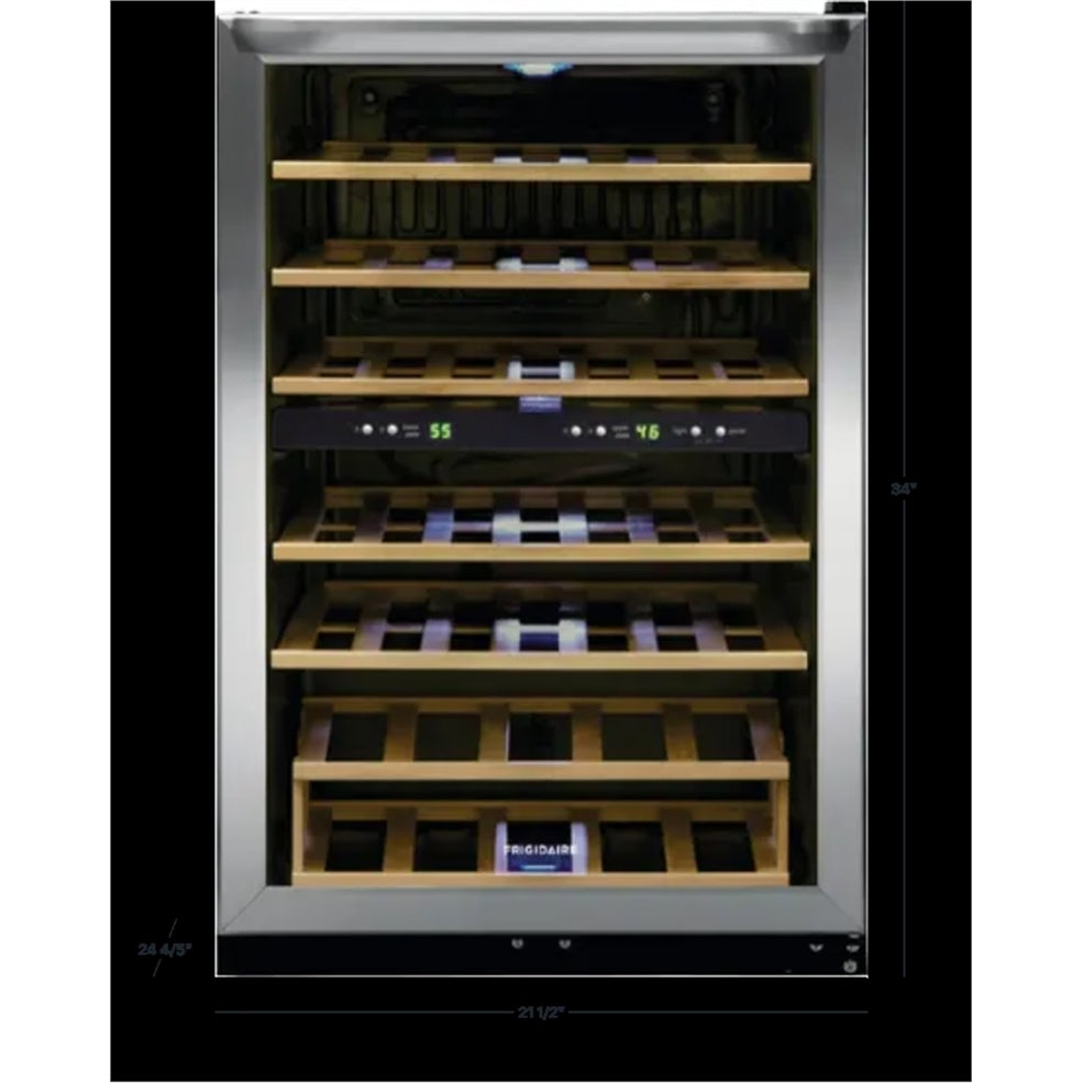 Frigidaire - 45 Bottle Two-Zone Wine Cooler - Stainless Steel (New)