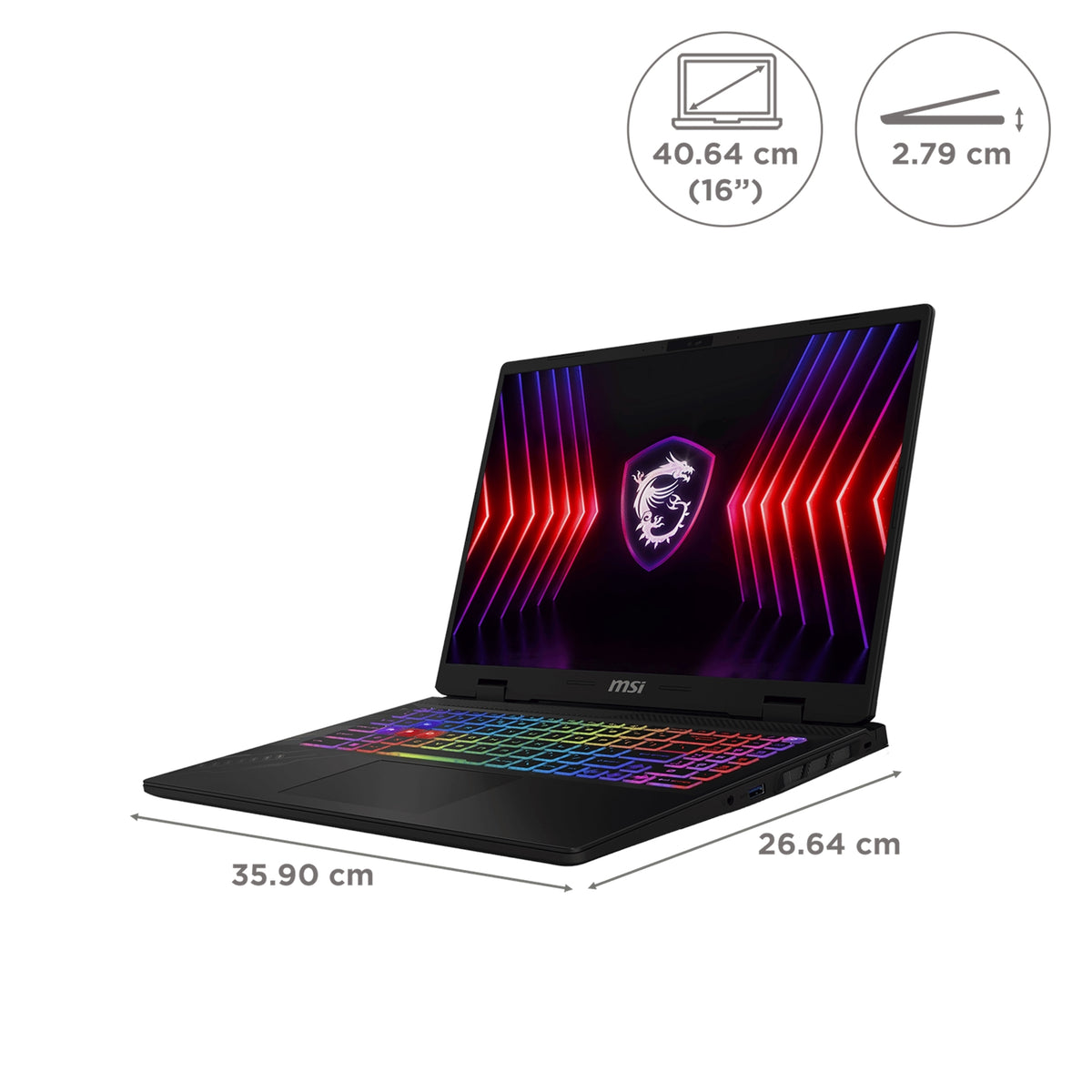 MSI Crosshair 16 HX D14VGKG 16" 32GB 512GB SSD Core™ I7-13620H 3.5GHz WIN11H, Black (Refurbished - Fair)