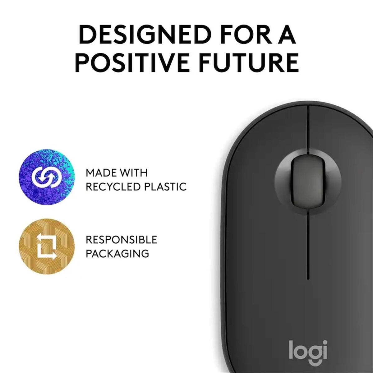 Logitech - Pebble Mouse 2 M350s Slim Lightweight Bluetooth Mouse (New)