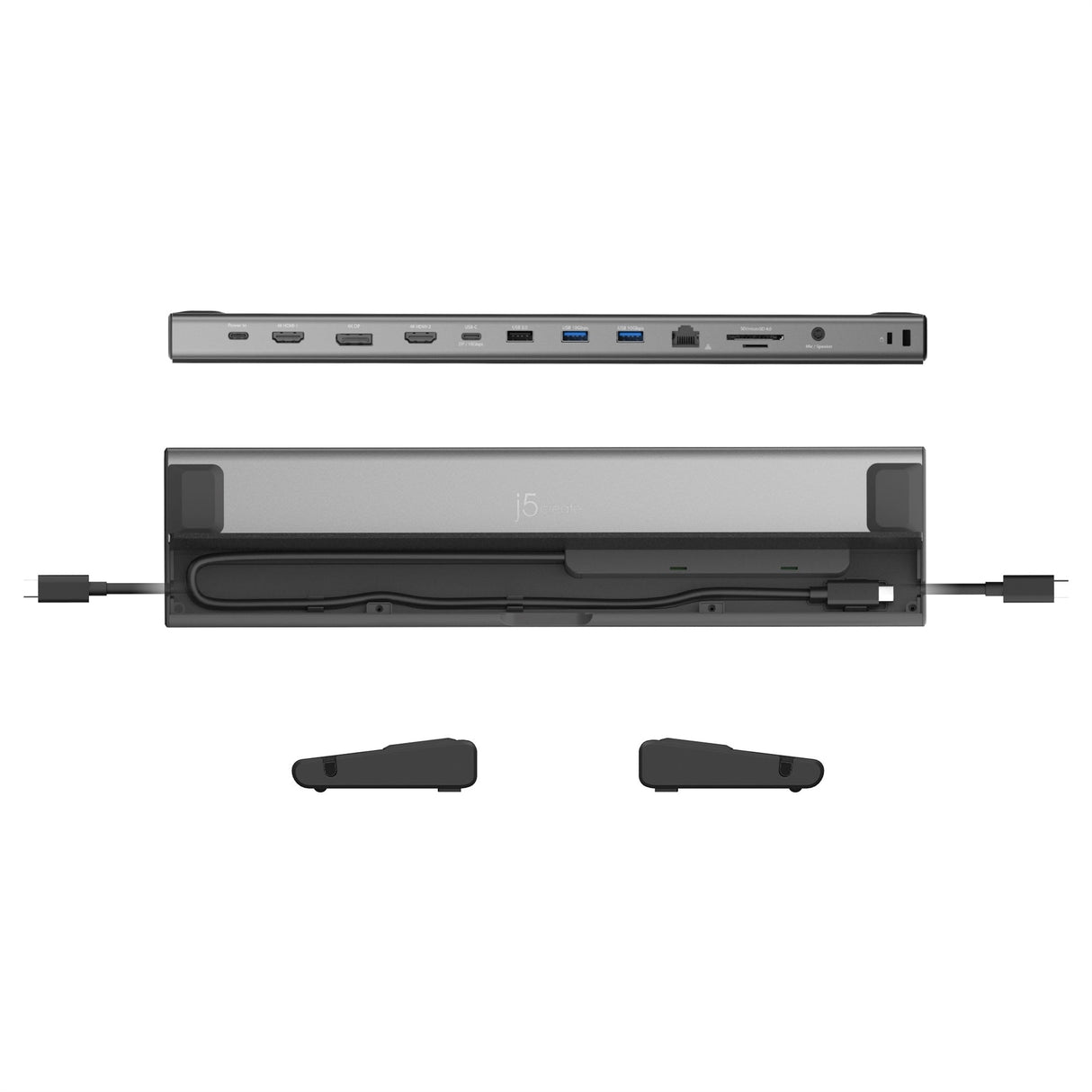 j5create JCD554 USB4 Triple 4K Docking Station, Space Gray & Black (New)