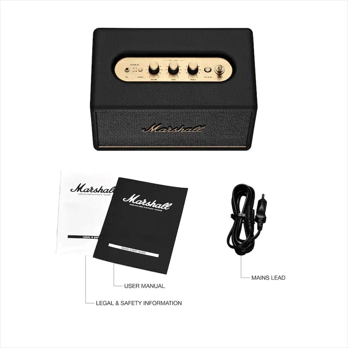 Marshall - Acton III Bluetooth Home Speaker with Bass - Treble - Volume Controls and 3.5 mm Auxiliar (New)