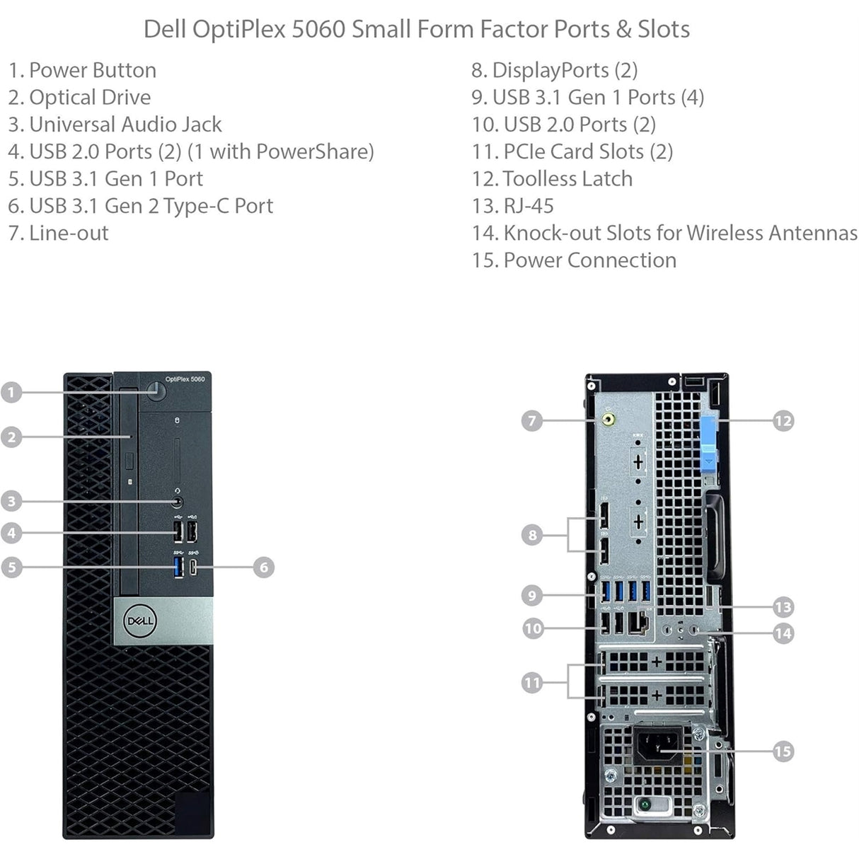 Dell Optiplex 5060 SFF (16GB, 512GB SSD, i7-8700 3.4GHz) Win11P, Black (Refurbished - Excellent)