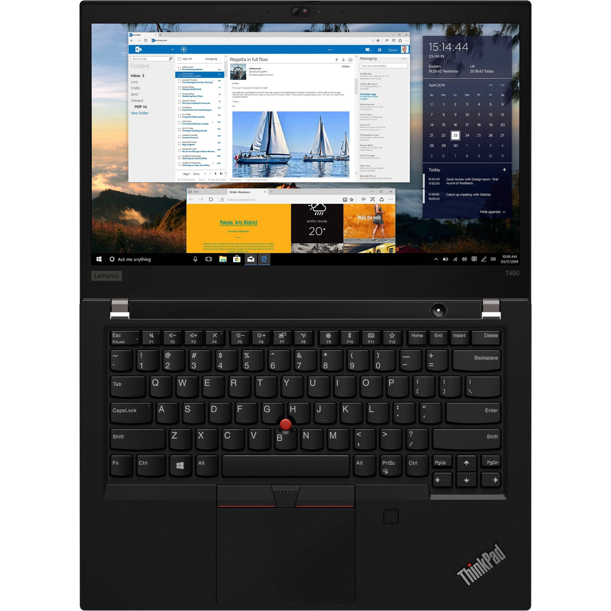 Lenovo ThinkPad T490 14" Touch 16GB 256GB SSD Intel Core i5-8265U 1.6GHz Win11P, Black (Refurbished - Fair)