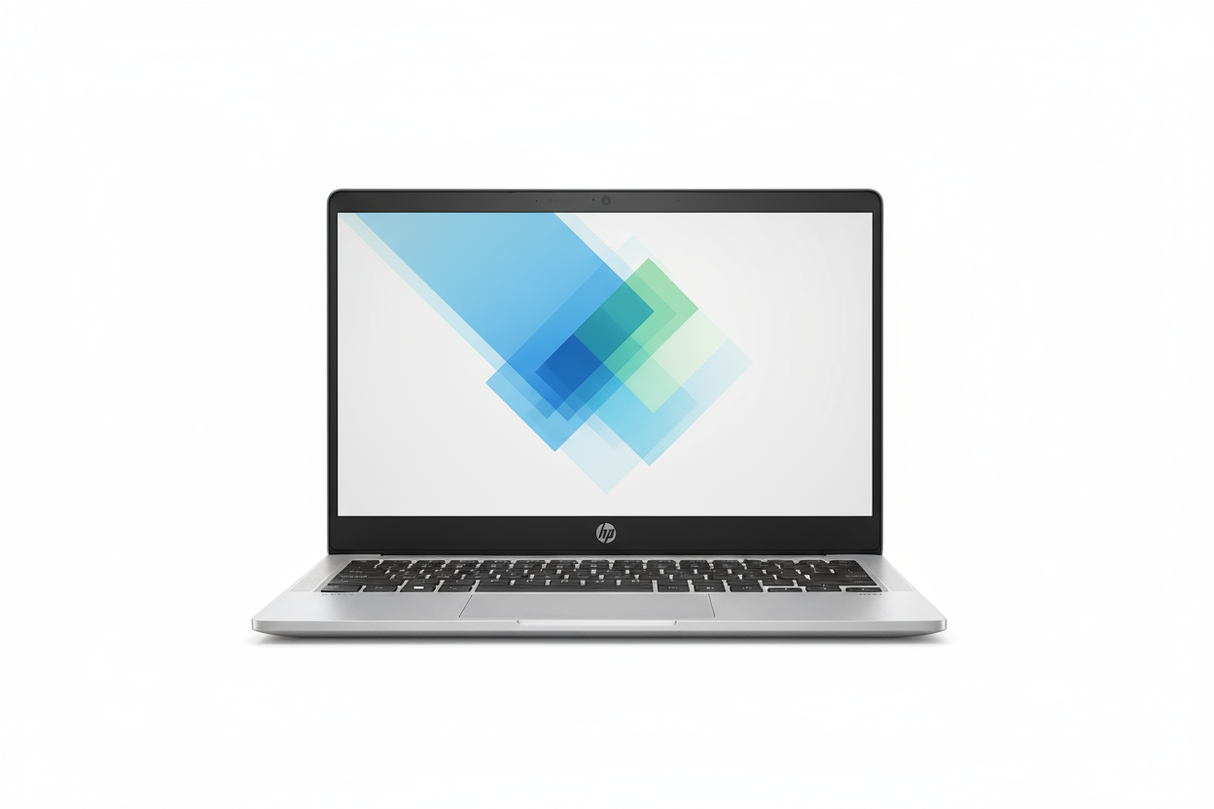 HP PRO C640 CHROMEBOOK I5-10310U 1.70GHZ
product name' white background, Laptop facing directly forward with wallpaper, fits 1080 x1080 px