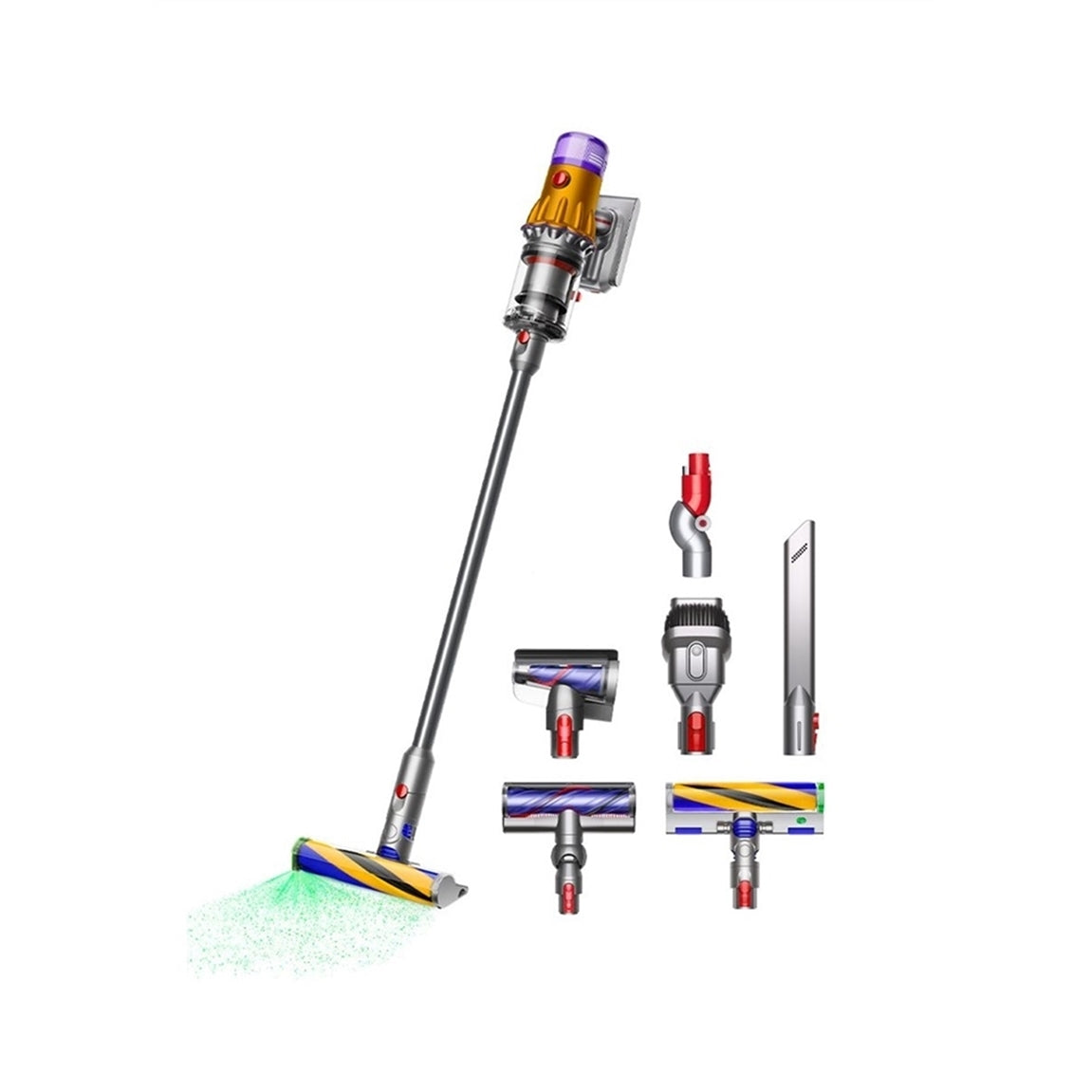 Dyson - V12 Detect Slim Cordless Vacuum with 8 accessories - Yellow/Iron (New)