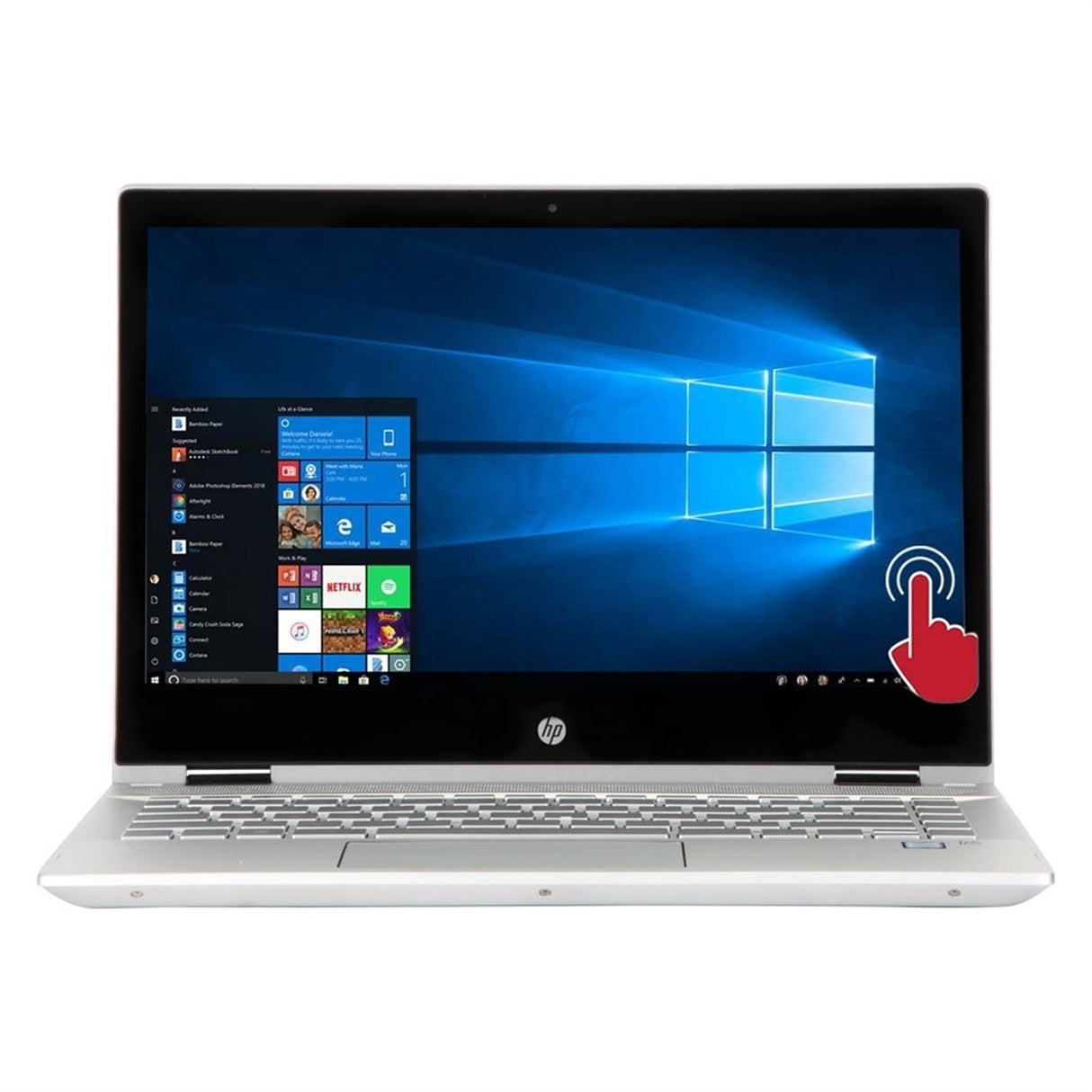 HP Pavilion x360 14-CD2053CL 14" Touch 8GB 512GB SSD I5-10210U 1.6GHz Win11P, Natural Silver (Refurbished - Fair)