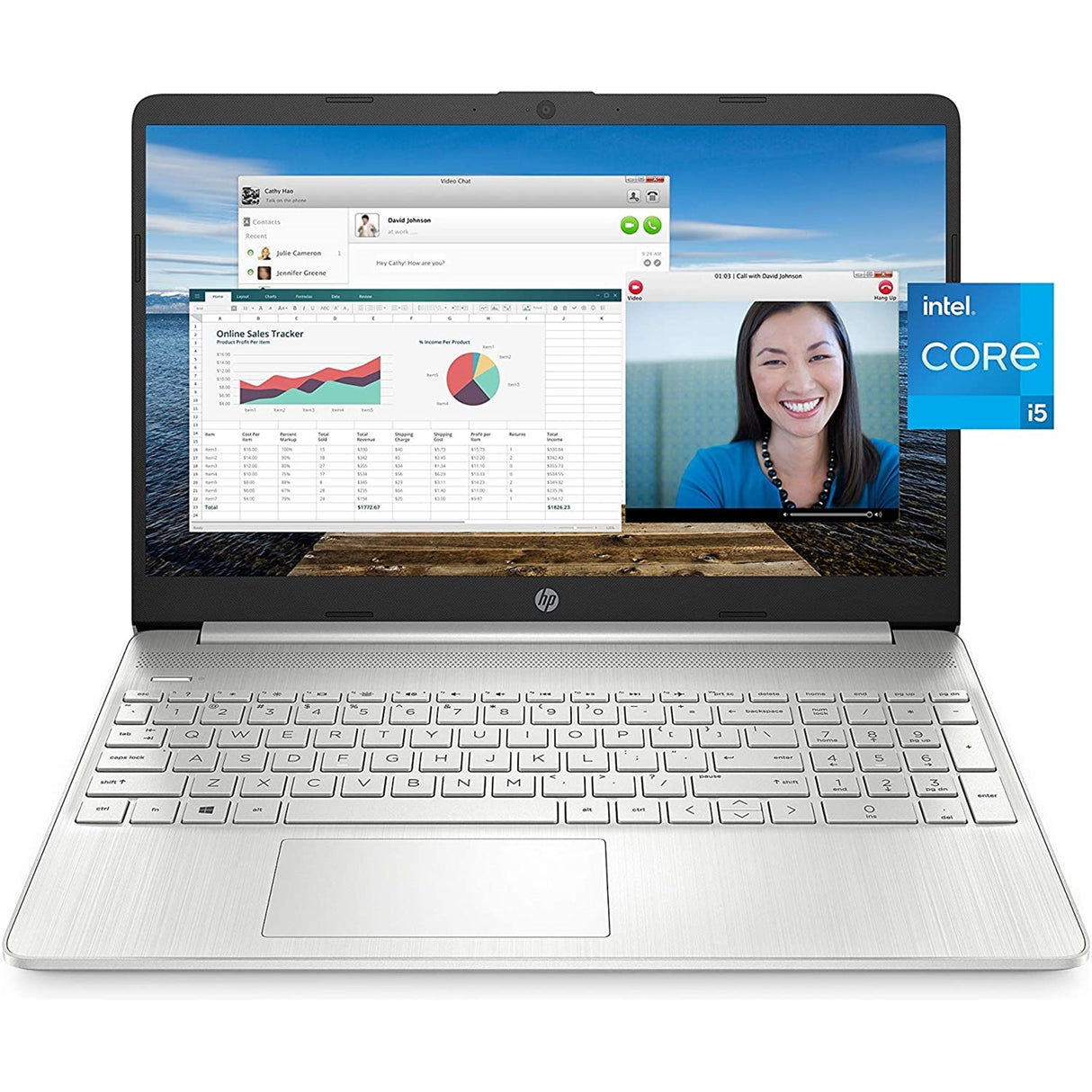 HP 15-DY2021NR 15.6" 8GB 512GB SSD Core™ i5-1135G7 2.4GHz Win11H, Natural Silver (Refurbished - Fair)