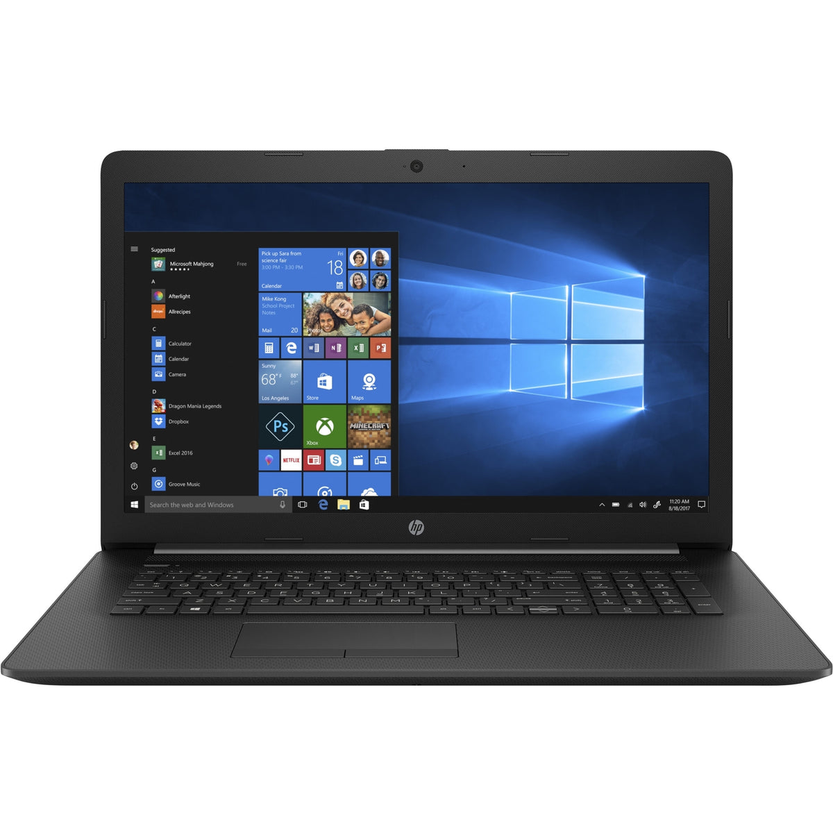HP 17-BY1053DX 17.3" 8GB 256GB SSD Core™ i5-8265U 1.6GHz WIN11H, Jet Black (Refurbished - Fair)