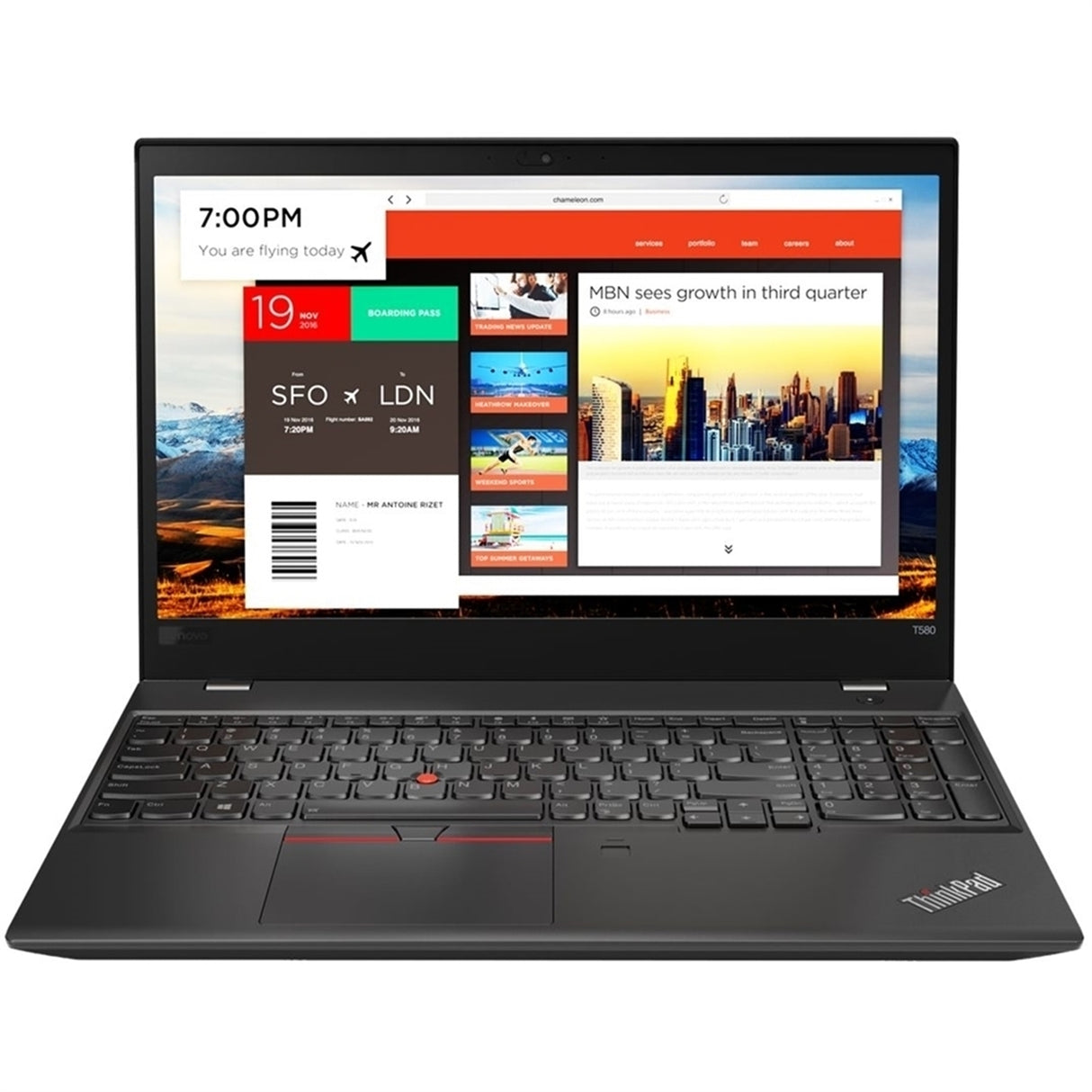 Lenovo ThinkPad T580 15.6" 16GB 256GB SSD Core™ i7-8665U 1.9GHz WIN11P, Black (Refurbished - Fair)