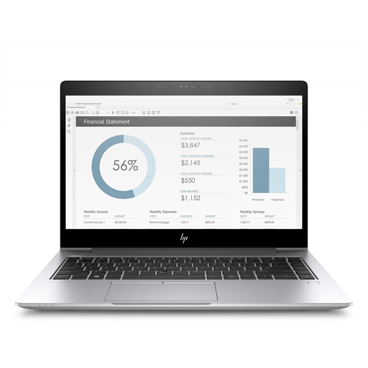 HP Elitebook 840 G5 14" 8GB 256GB SSD Core™ i5-8250U 1.6GHz WIN11P, Natural Silver (Refurbished - Fair)