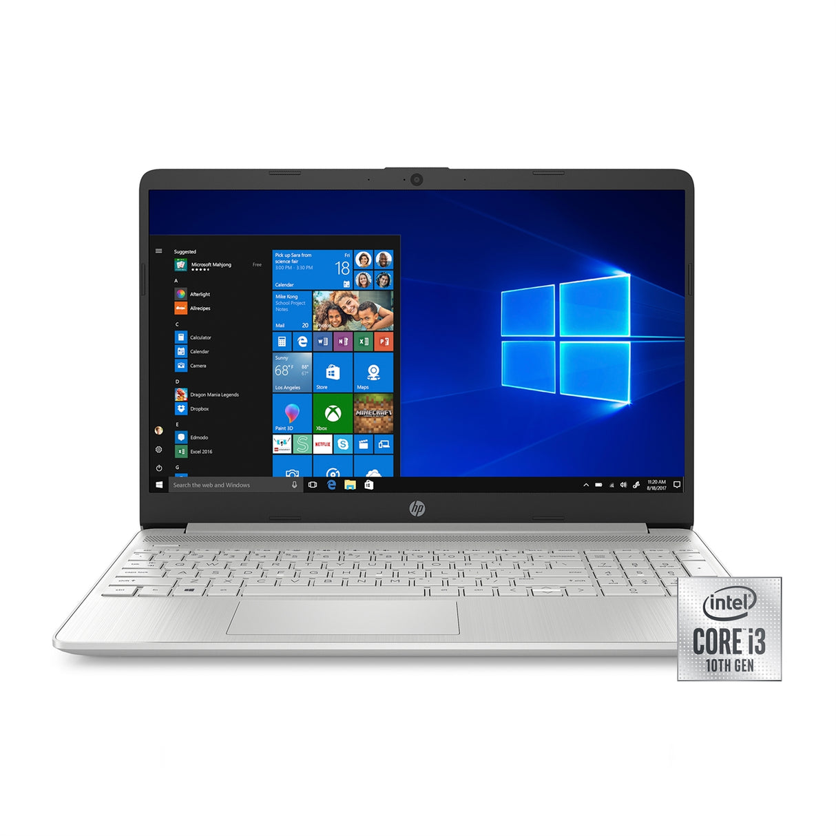 HP 15-DY1024WM 15.6" 4GB 128GB SSD Core™ i3-1005G1 1.2GHz WIN11H, Natural Silver (Refurbished - Fair)