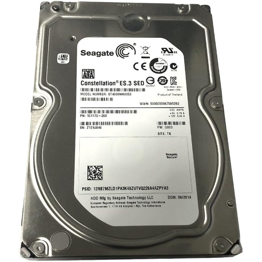 Seagate ST4000NM0053 3.5" 4TB 7200RPM SATA Hard Disk Drive (HDD), Silver (Refurbished - Excellent)