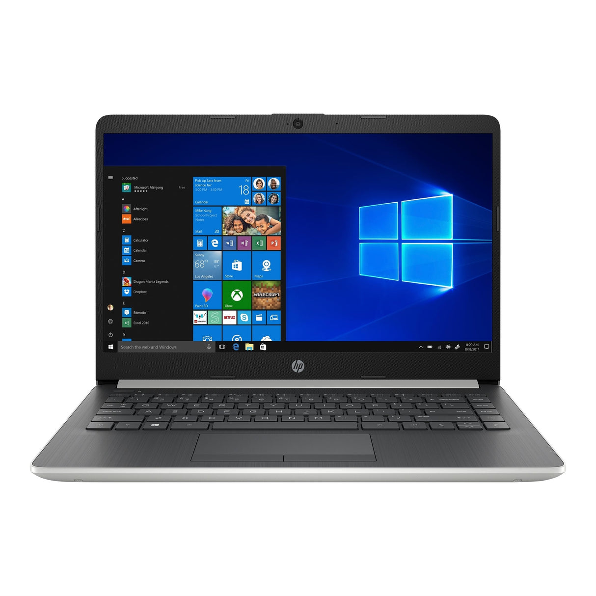 HP 14-CF1020OD 14" 8GB 256GB SSD Intel Core i3-8145U X2 2.1GHz Win11H, Silver (Refurbished - Fair)