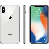Apple iPhone X 256GB - 4G LTE, Unlocked, Silver (Refurbished - Excellent)