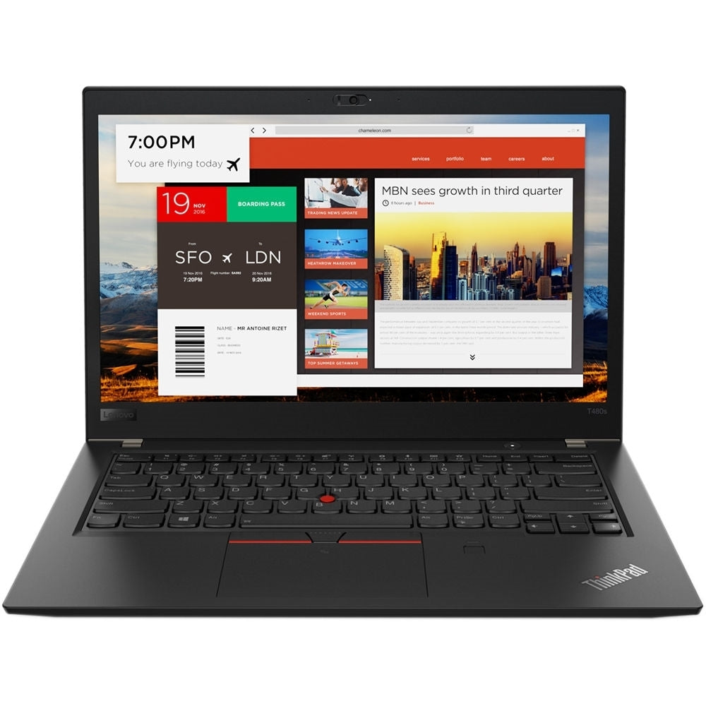 Lenovo ThinkPad T480s 14" 8GB 256GB SSD Core™ i7-8650U 1.9GHz WIN11P, Black (Refurbished - Fair)
