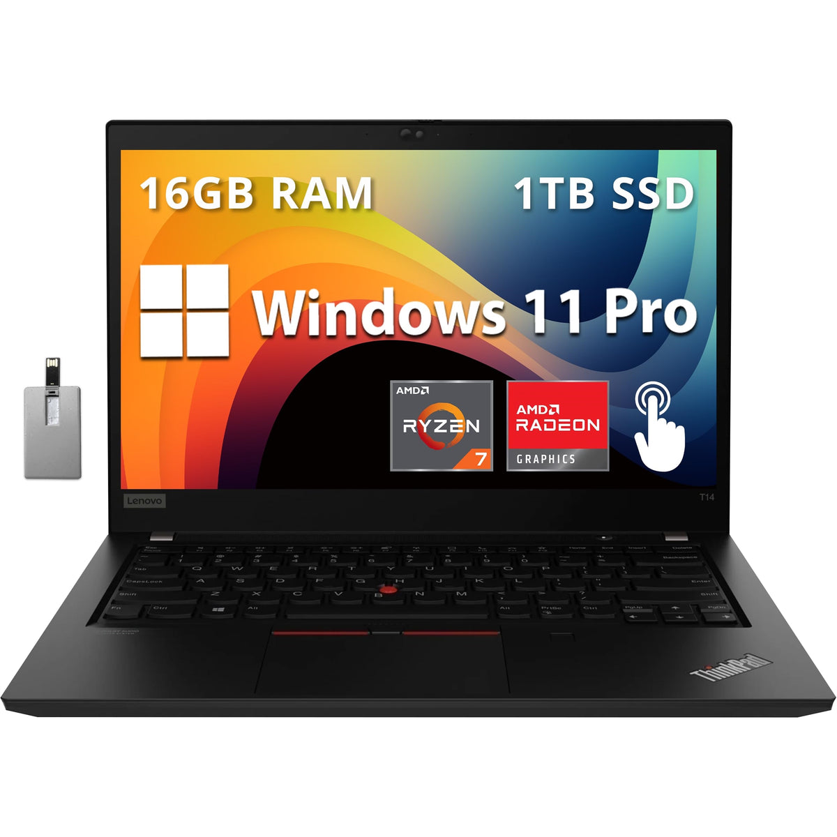 Lenovo Thinkpad T14 Gen 2 14" 16GB 512GB SSD Core™ I7-1185G7 3.0GHz WIN11P, Thunder Black (Refurbished - Excellent)