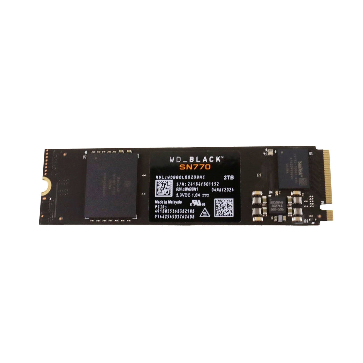 WD_BLACK SN770 2TB M.2 PCIe 4.0 NVMe Internal Gaming Solid State Drive (WDBBDL0020BNC) (Refurbished - Excellent)