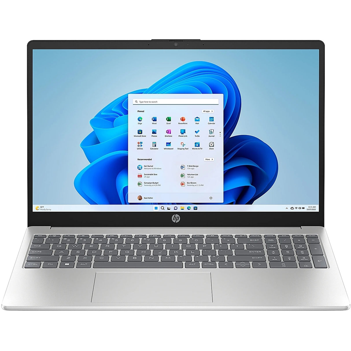 HP 15-FC0046NR 15.6" Touch 16GB 512GB SSD AMD Ryzen™ 7 7730U 2.0GHz Win11H, Natural Silver (Refurbished - Very Good)
