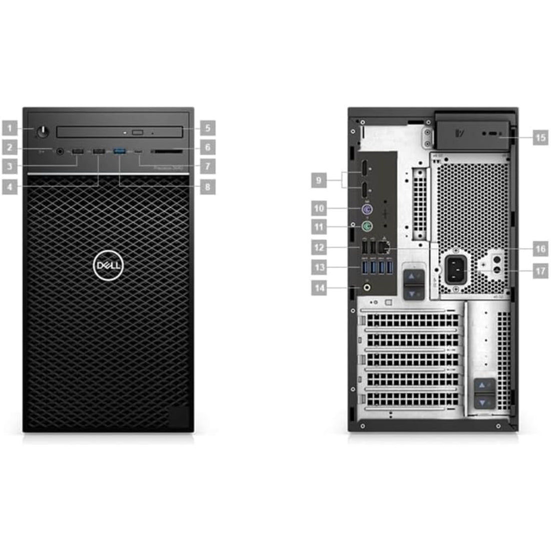 Dell Precision 3640 Tower 16GB 256GB SSD Core™ i5-10500 3.10GHz WIN11H, Black (Refurbished - Fair)