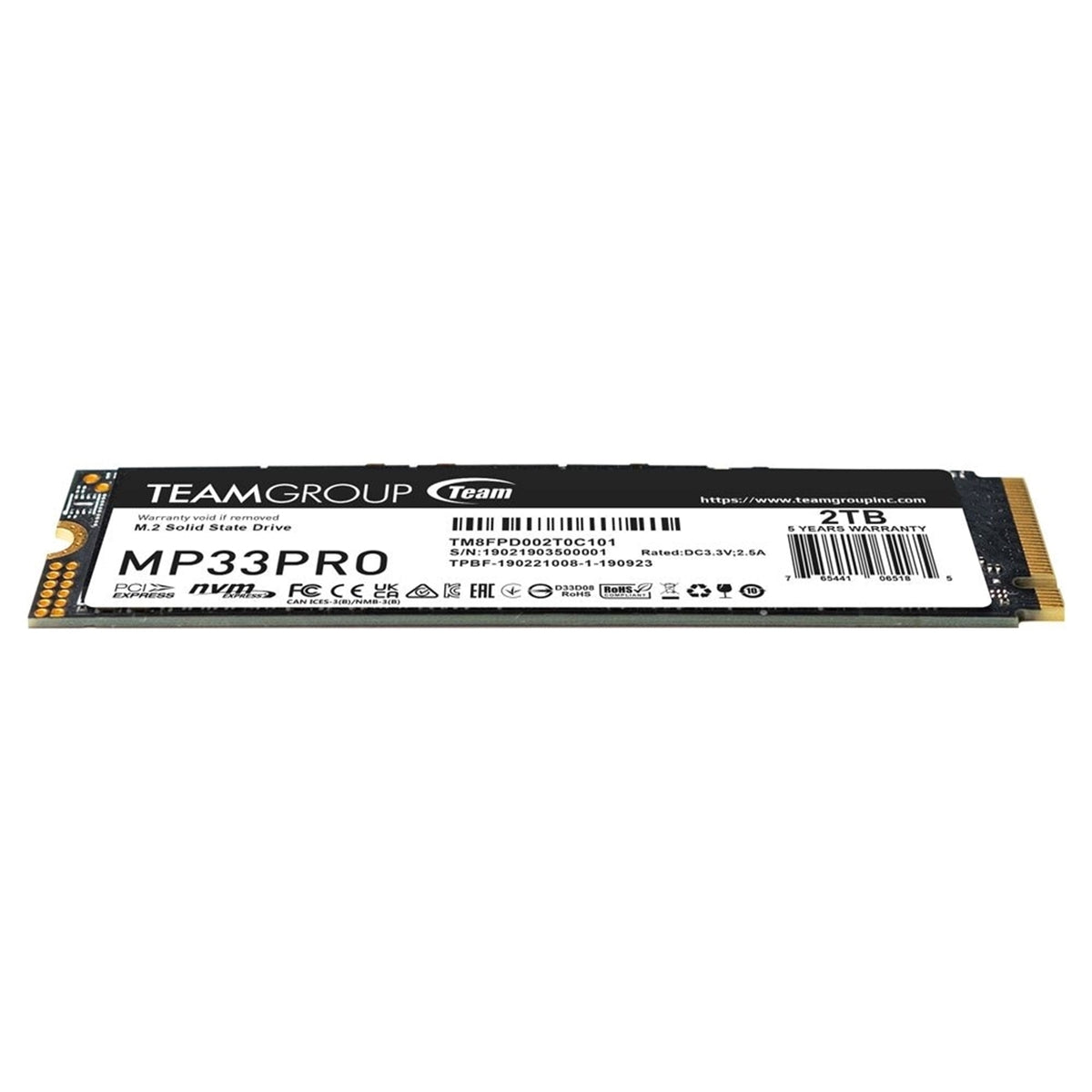 TEAMGROUP MP33 PRO 2TB M.2 PCIe NVMe Internal Solid State Drive (TM8FPD002T0C101) (Refurbished - Excellent)