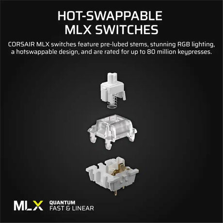 CORSAIR - VANGUARD 96 RGB Wired MLX Quantum Linear Mechanical Switch 96% Gaming Keyboard (New)