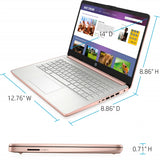 HP 14-CF0000 14" 16GB 512GB SSD Core™ i3-8130U 2.2GHz WIN11H, Pale Gold (Refurbished - Fair)