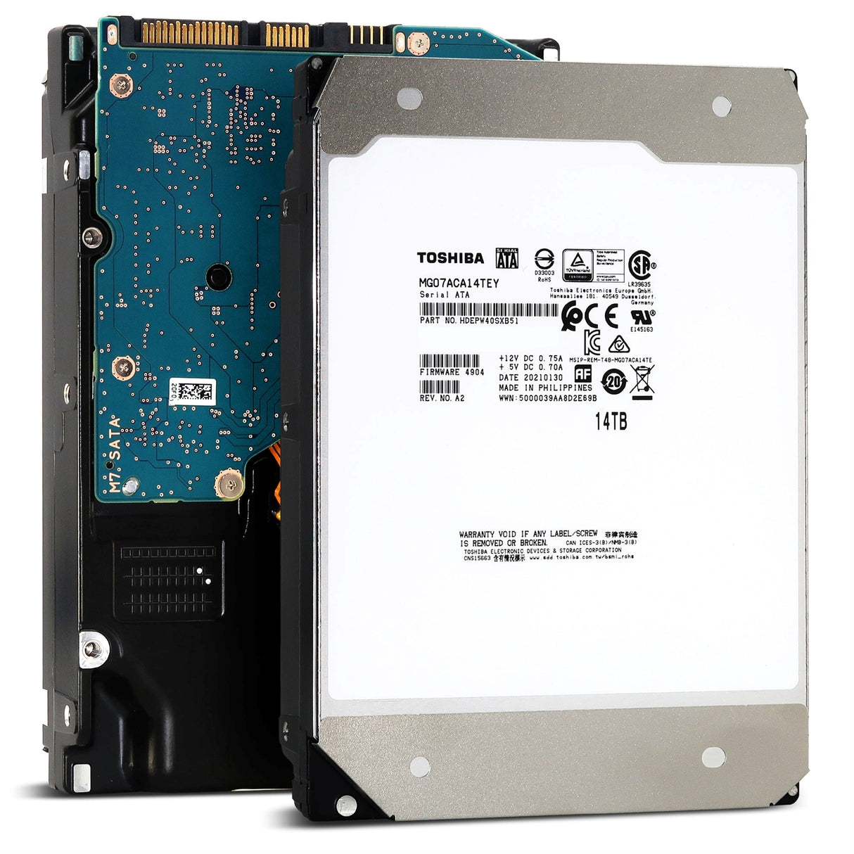 Toshiba MG Series 14TB 3.5" SATA Enterprise Hard Drive, 7200RPM (MG07ACA14TEY) (Refurbished - Very Good)