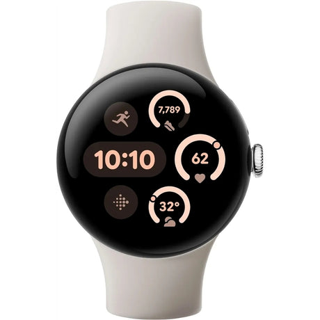 Google Pixel Watch 3 Smart Watch (GPS + Cellular) 41mm Polished Silver with Porcelain Band (New)