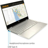 HP Pavilion x360 14M-DW0023DX 14" Touch 8GB 256GB SSD Intel Core i5-1035G1 1.0GHz Win11H, Gold (Refurbished - Fair)